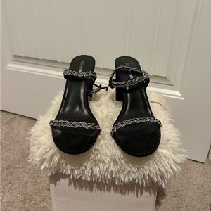 Fashion Nova Black Rhinestone Heels